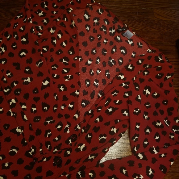 H&M red/burgundy leopard print dress - Picture 2 of 3